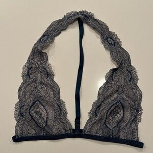 Free People Navy Lace Halter Bralette